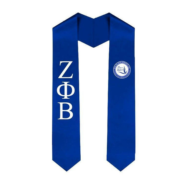 Zeta Phi Beta Greek Lettered Graduation Sash Stole With Since 1920 Shield