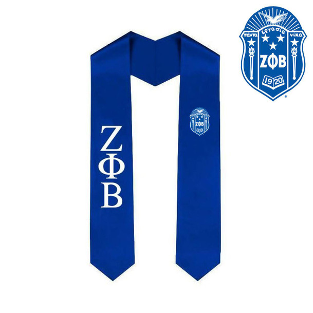  Zeta Phi Beta Greek Lettered Graduation Sash Stole Shield 