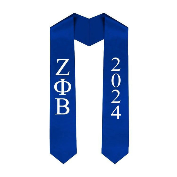 Zeta Phi Beta Greek Lettered Graduation Sash Stole With Year - Best Value