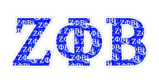 Zeta Phi Beta Mascot Greek Letter Sticker - 2.5" Tall