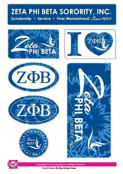 Zeta Phi Beta Tie Dye Stickers