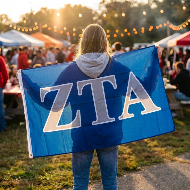 Zeta Tau Alpha Big Greek Letter Flag