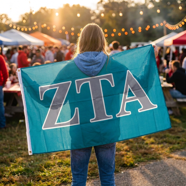 Zeta Tau Alpha Big Greek Letter Flag