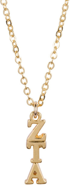 Zeta Tau Alpha 22 k Yellow Gold Plated Lavaliere Necklace - ON SALE!