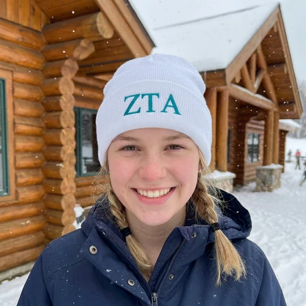 Zeta Tau Alpha Greek Letter Knit Cap