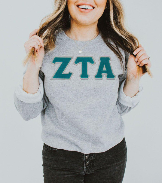  DISCOUNT Zeta Tau Alpha Lettered Crewneck - Best Value 
