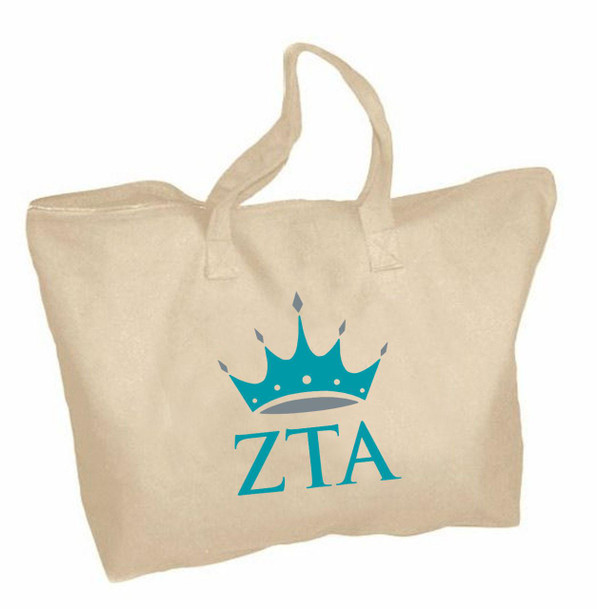 Greekgear Zeta Tau Alpha Mascot Zippered Tote Bag 