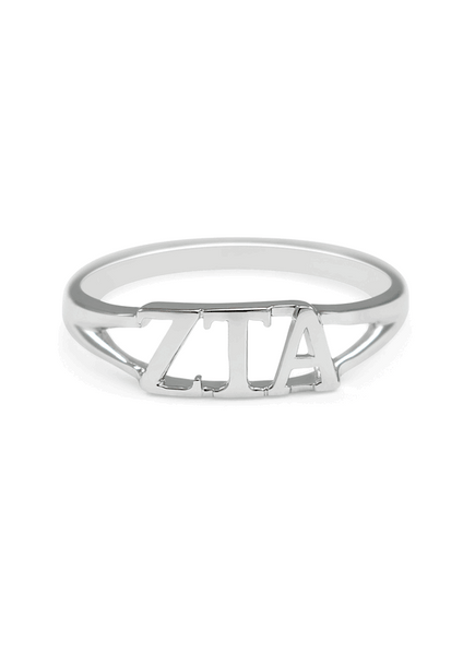 Zeta Tau Alpha Sterling Silver Letter Ring