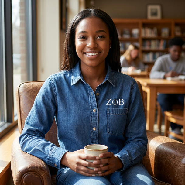 Zeta Phi Beta Denim Shirt