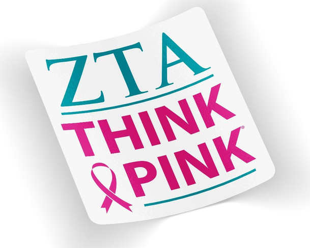 ZTA - Zeta Tau Alpha Think Pink Decal