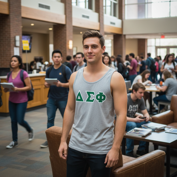 DISCOUNT- Delta Sigma Phi Lettered Tank Top