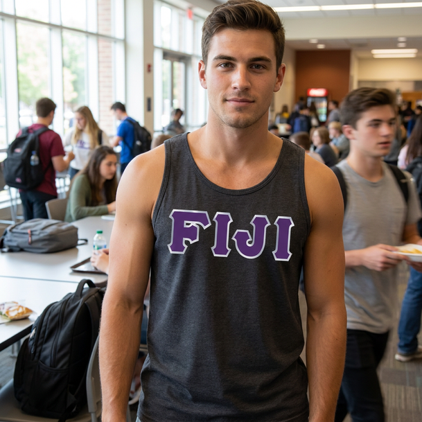 DISCOUNT- FIJI Fraternity Lettered Tank Top