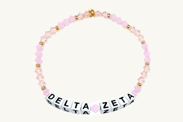 Delta Zeta Glass Name Bead Bracelet