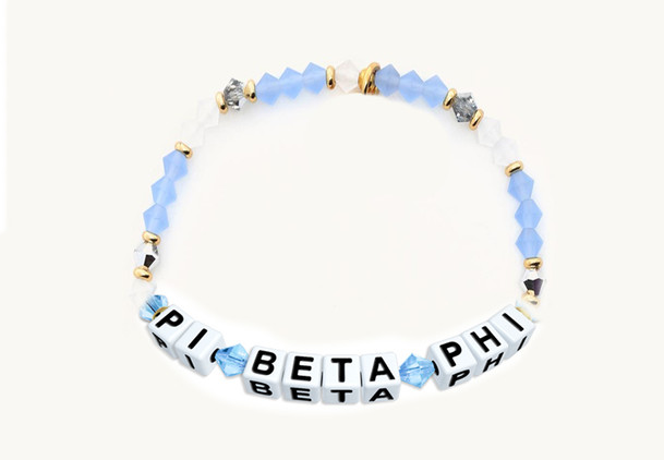 Pi Beta Phi Glass Name Bead Bracelet