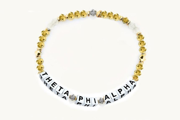 Sorority Shop Theta Phi Alpha Glass Name Bead Bracelet 