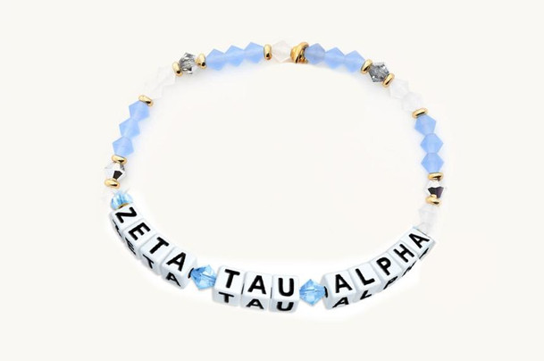 Sorority Shop Zeta Tau Alpha Glass Name Bead Bracelet 