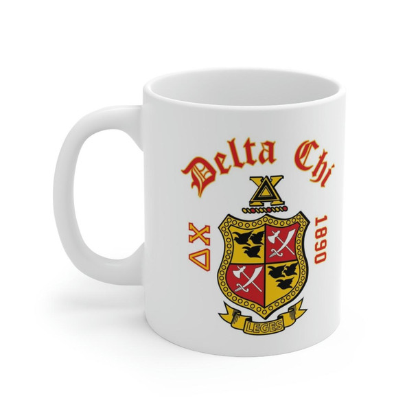 Printify Delta Chi Crest & Year Ceramic Coffee Cup, 11oz 