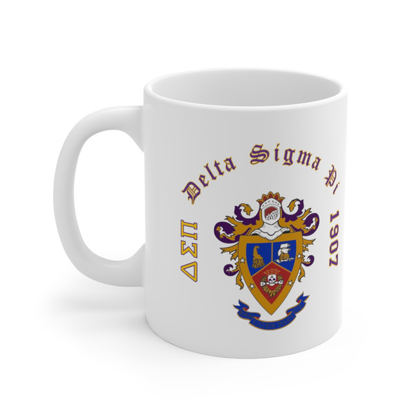 Delta Sigma Pi Crest & Year Ceramic Coffee Cup, 11oz