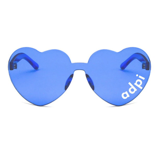 Alpha Delta Pi Heart Shaped Sunglasses