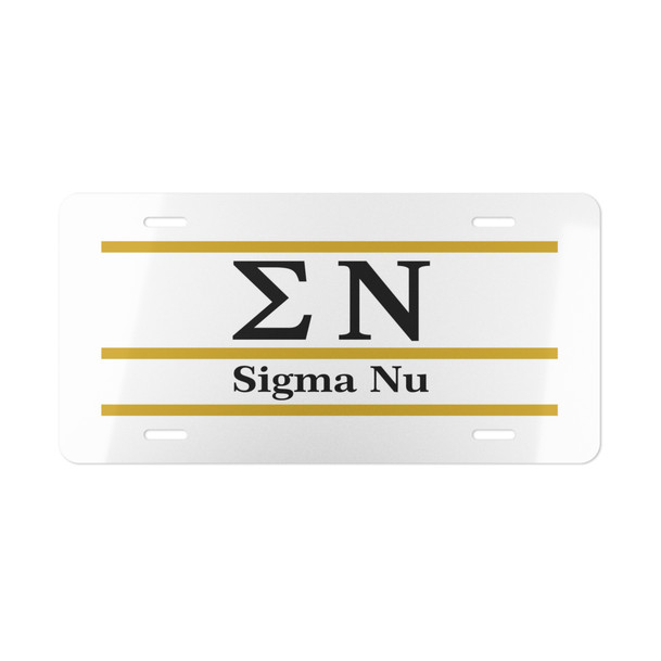 Sigma Nu Lettered Lines License Covers - Custom