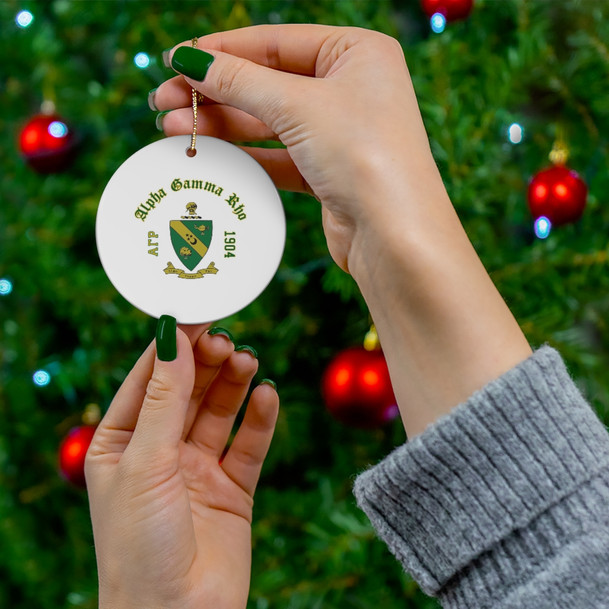 Alpha Gamma Rho Ceramic Ornaments, 3 Shapes To Choose From