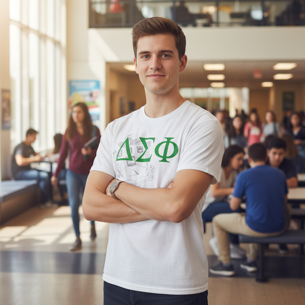 Delta Sigma Phi Greek Crest Cotton Tee
