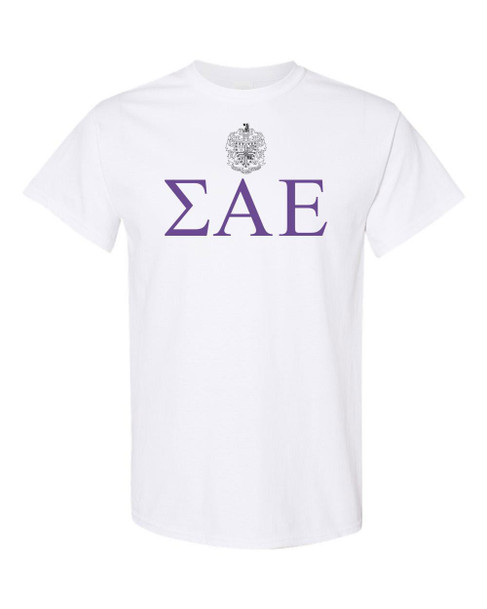 Printify Sigma Alpha Epsilon Greek Crest Cotton Tee 