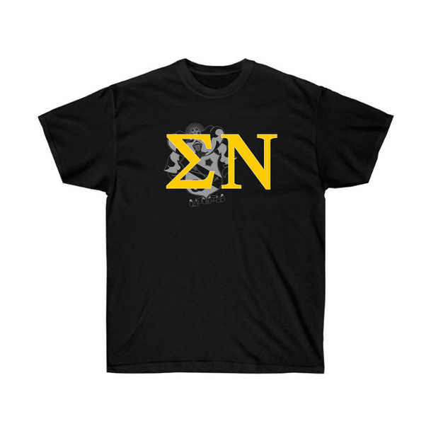 Printify Sigma Nu Greek Crest Cotton Tee 
