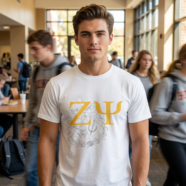 Zeta Psi Greek Crest Cotton Tee