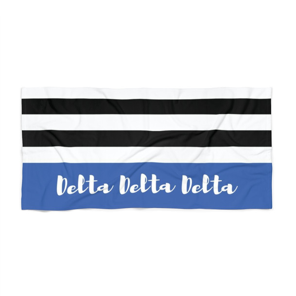 Delta Delta Delta Stripes Beach Towel