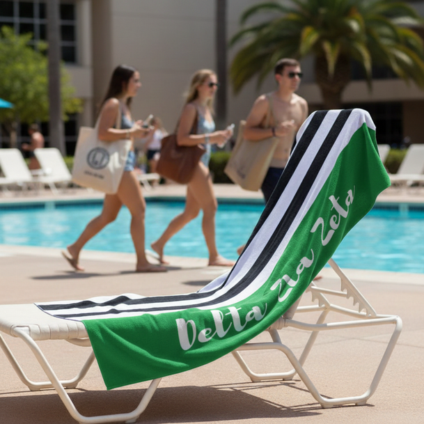 Delta Zeta Stripes Beach Towel