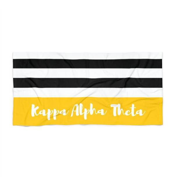 Printify Kappa Alpha Theta Stripes Beach Towel 