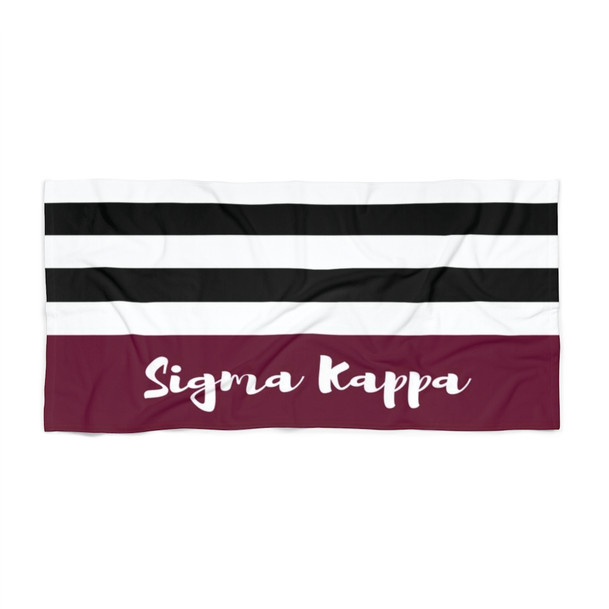 Sigma Kappa Stripes Beach Towel