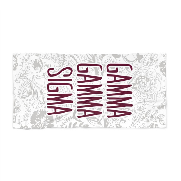 Gamma Sigma Sigma Floral Beach Towel