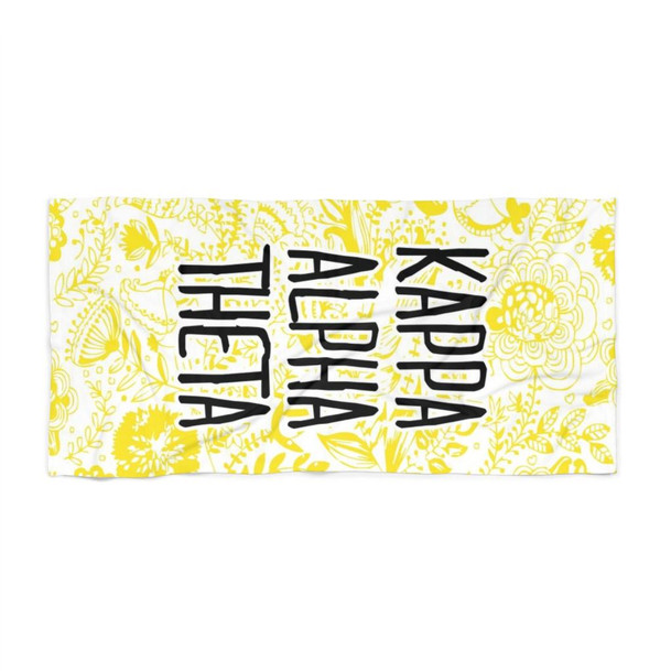 Printify Kappa Alpha Theta Floral Beach Towel 