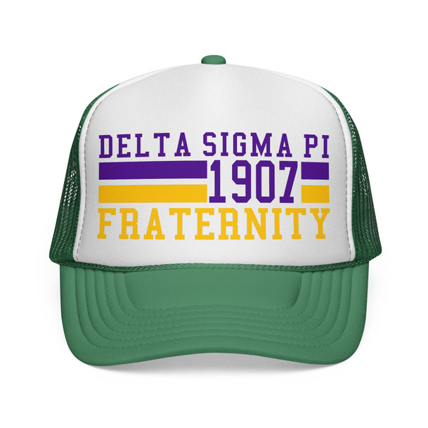 Delta Sigma Pi Lines Trucker Caps