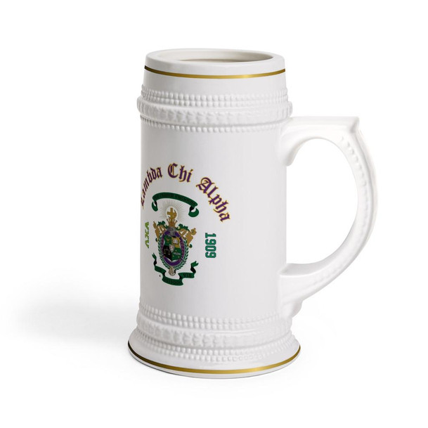 Printify Lambda Chi Alpha Collectors Crest & Year Ceramic Stein Tankard
