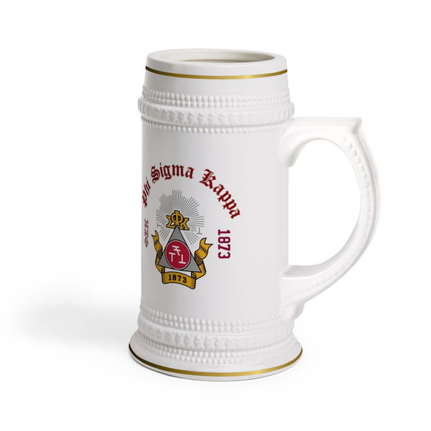 Printify Phi Sigma Kappa Collectors Crest & Year Ceramic Stein Tankard