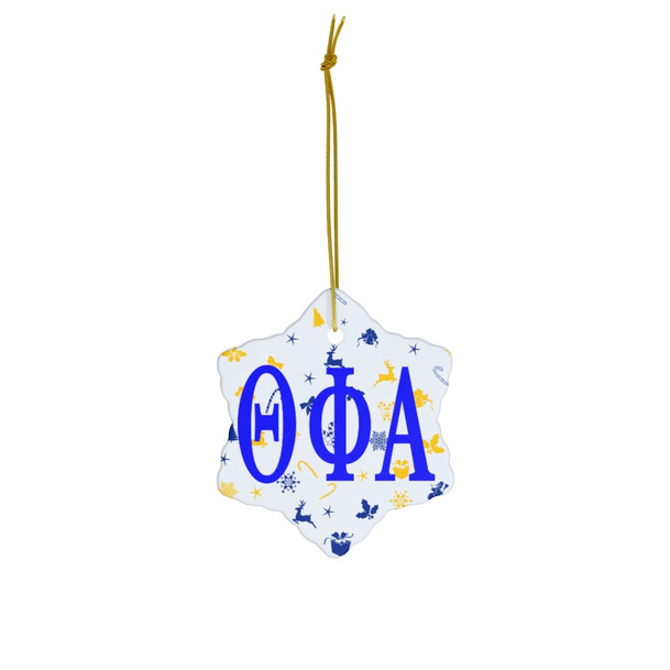 Theta Phi Alpha Holiday Cheer Ceramic Ornament, 2 Shapes To Choose From