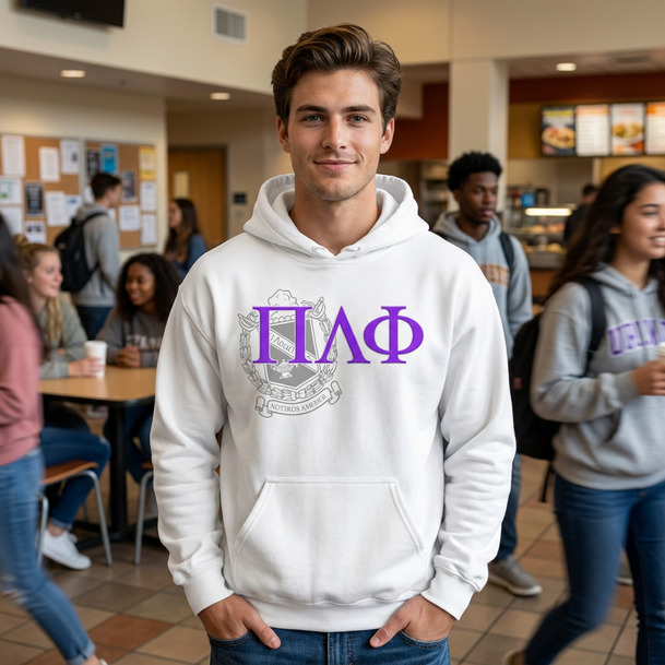 Pi Lambda Phi Crest World Famous Hooded Sweatshirt