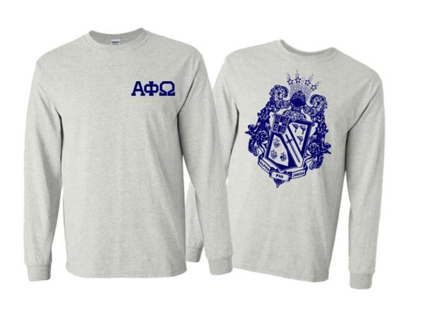 Alpha Phi Omega  World Famous Crest Long Sleeve T-Shirt