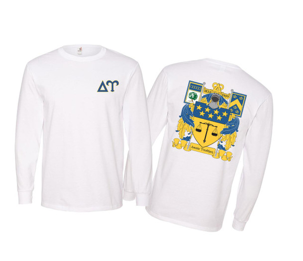 Printify Delta Upsilon World Famous Crest Long Sleeve T-Shirt 