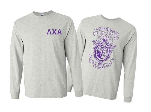 Printify Lambda Chi Alpha World Famous Crest Long Sleeve T-Shirt 