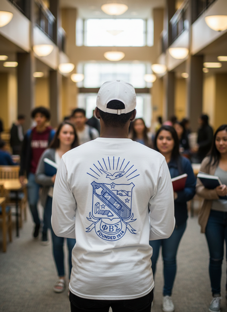 Phi Beta Sigma World Famous Crest Long Sleeve T-Shirt