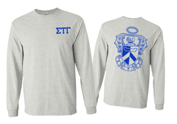 Printify Sigma Tau Gamma World Famous Crest Long Sleeve T-Shirt 