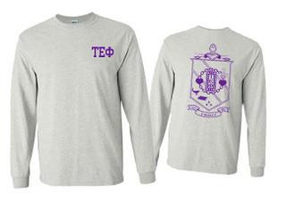 Printify Tau Epsilon Phi World Famous Crest Long Sleeve T-Shirt 