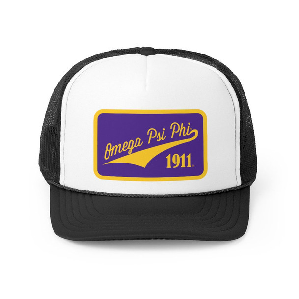 Omega Psi Phi Tail Patch Design Trucker Hats