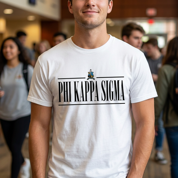 Phi Kappa Sigma Line Crest T-shirt