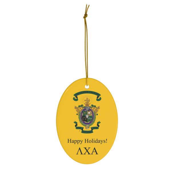 Lambda Chi Alpha Holiday Crest Oval Ornaments