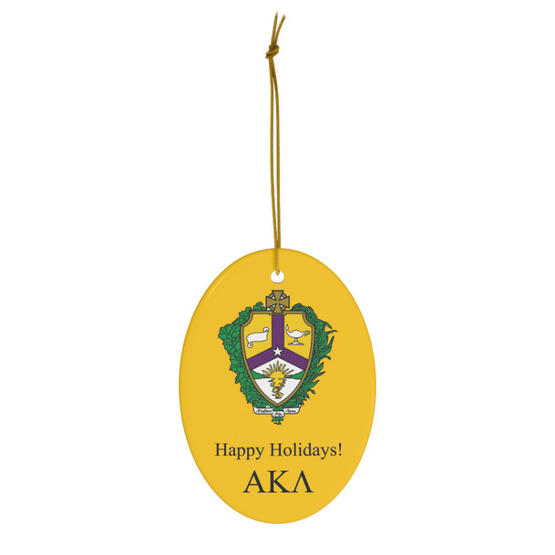 Alpha Kappa Lambda Holiday Crest Oval Ornaments